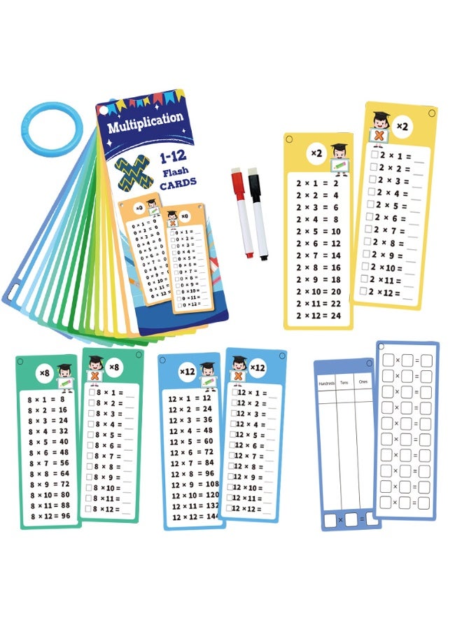 Capstro 4-in-1 Math Flash Cards for Kids – Addition, Subtraction, Multiplication & Division | Reusable Write Practice Cards for Early Math, Mental Arithmetic & Skill Building - Image 4
